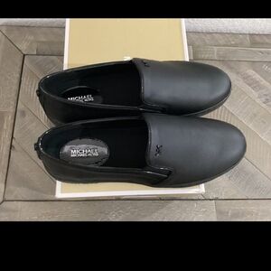 Michael Kors Matte Black Slip-On Sneakers
